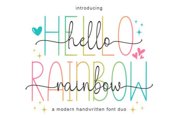 Hello Rainbow Duo: A Smooth Serif and Script Pairing